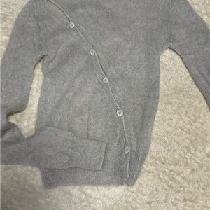 Papermoon Light Gray Asymmetrical Cardigan